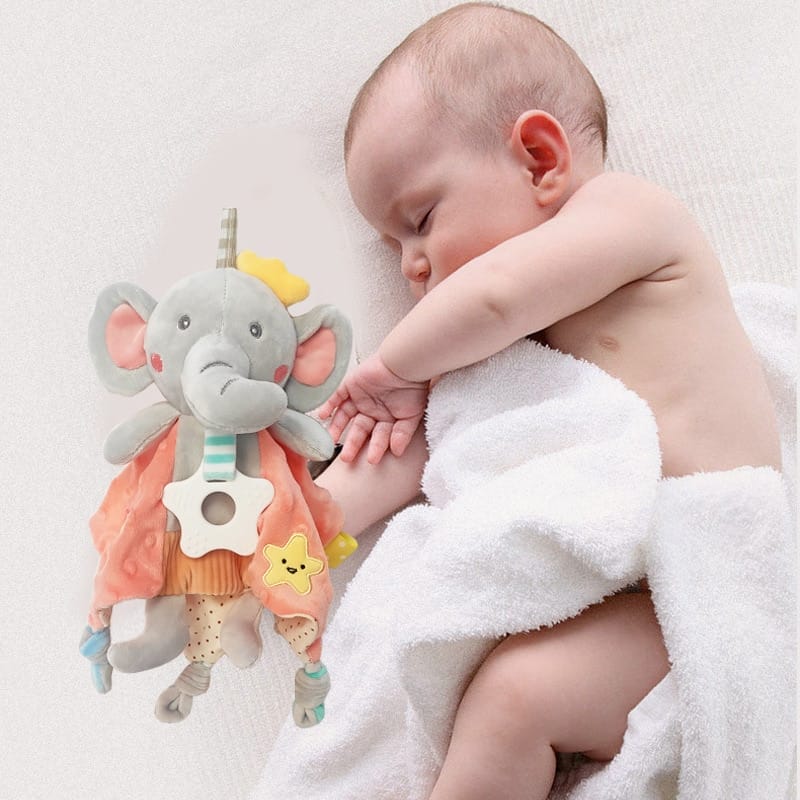 Weiches Baby Rassel Spielzeug in Elefantenform, bietet Bildungs- und Kuschelkomfort für Babys von 0-24 Monaten, sicher und sanft.
