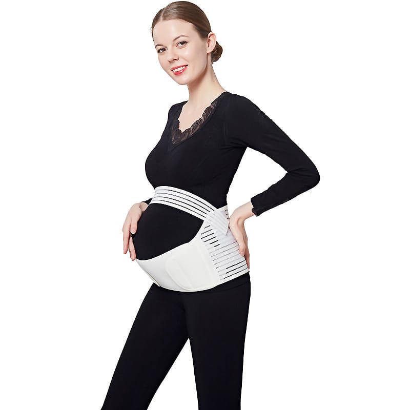 Stützender Schwangerschaftsgürtel in Weiß für zusätzlichen Komfort im zweiten und dritten Trimester.