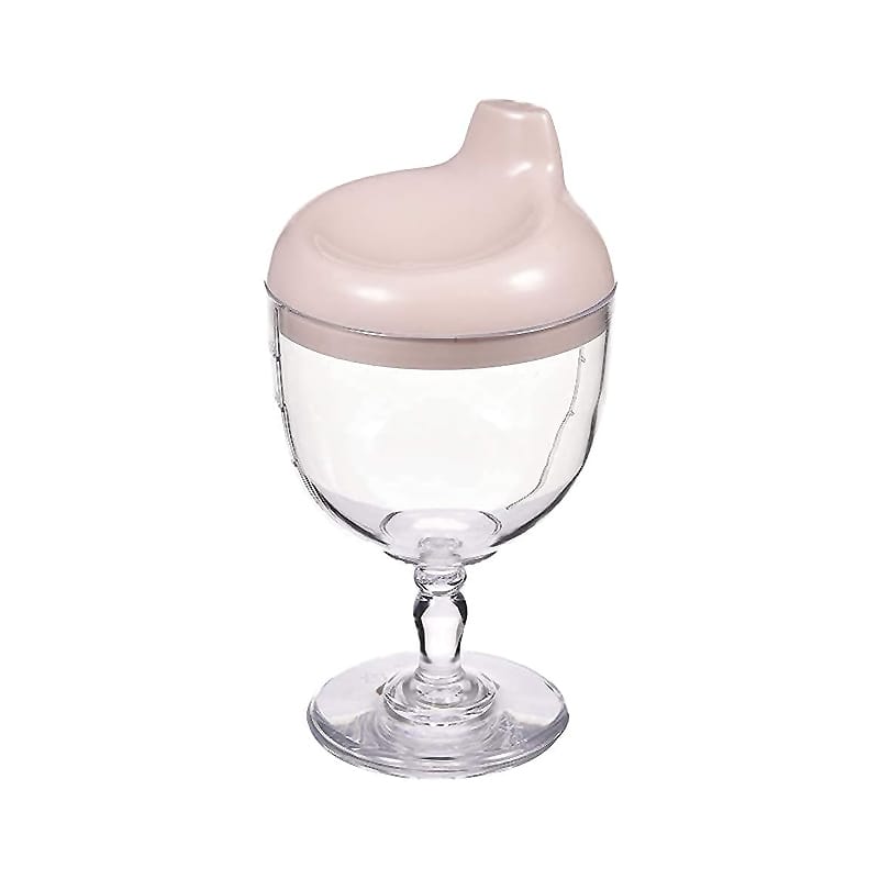Baby Trinkbecher mit Schnabeltülle in eleganter Weinglas-Optik, 150ml, für Babys ab 0 Monaten.